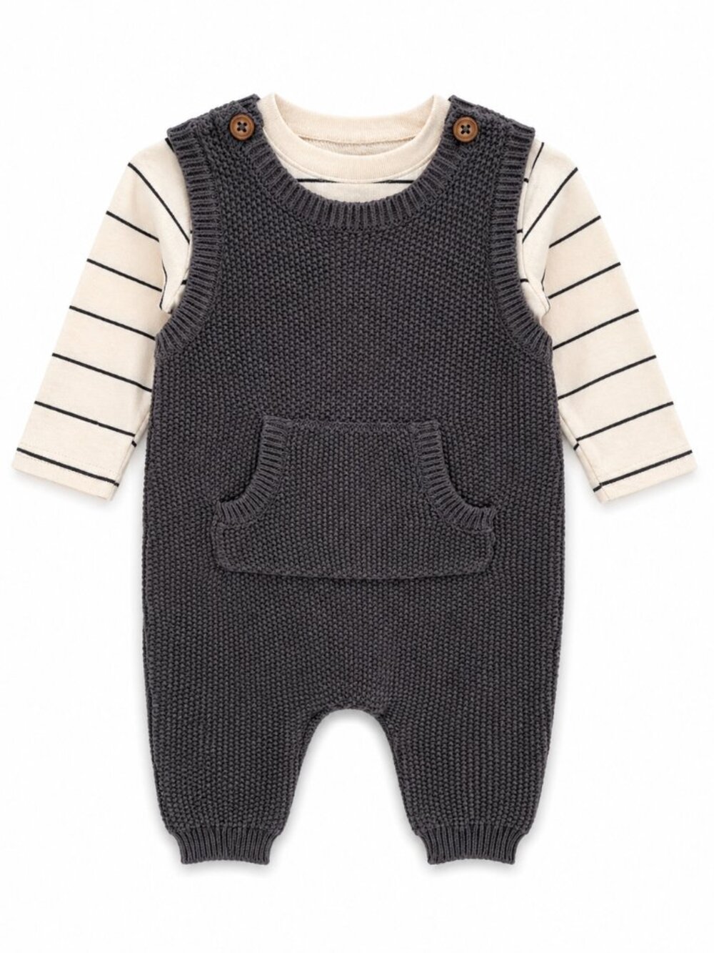 NWT Carter’s Baby Boy 2 Piece Sweater Romper Set Size 3 Months Knit Outfit - Picture 2 of 3